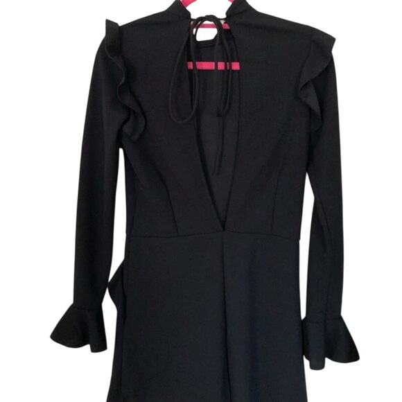 Zara Black Ruffle Long Sleeve Romper - Picture 4 of 4